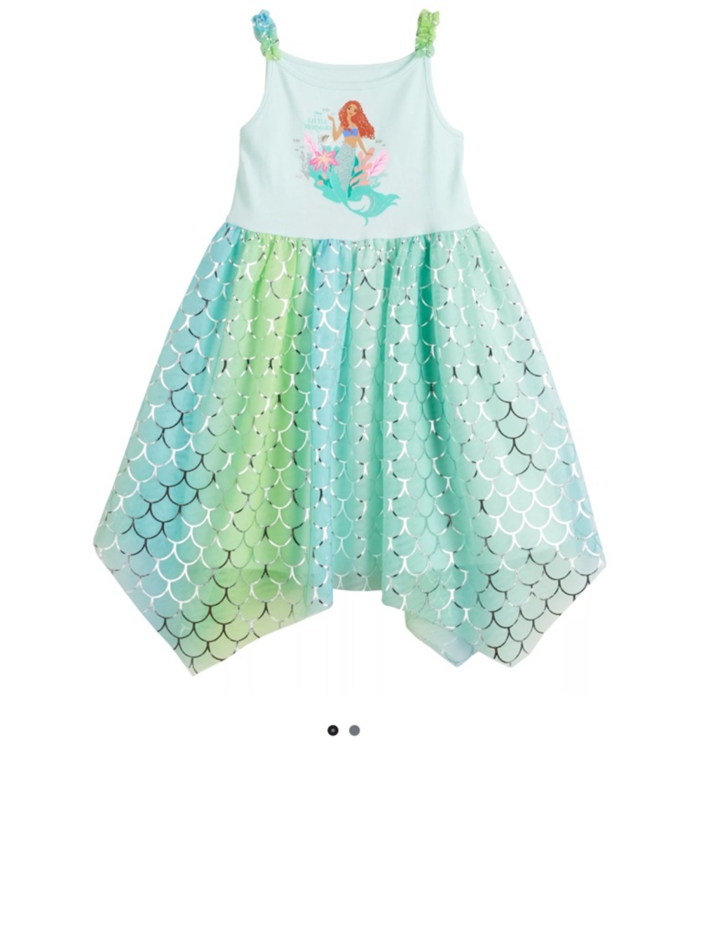 jumping beans Aqua and Green Mermaid Handkerchief Hem Dress Size 7